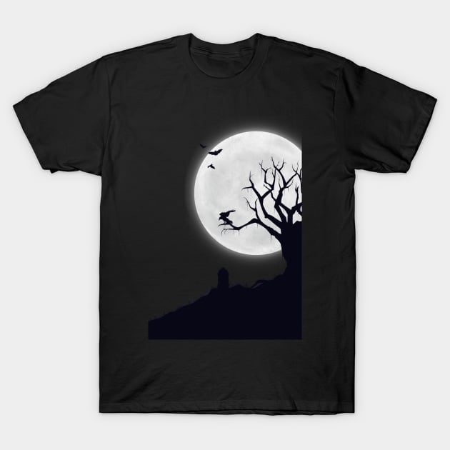 Graveyard illustration T-Shirt by artoffaizan